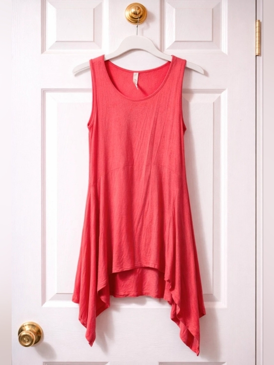 Candy Rose Dresses & Skirts - Candy Rose Dress Women Medium Pink Handkerchief Hem Sleeveless Boho Flowy Tunic